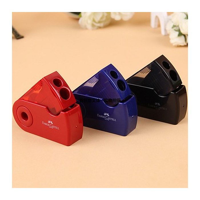 FABER-CASTELL Spitzer Doppelspitzdose Sleeve rot/blau