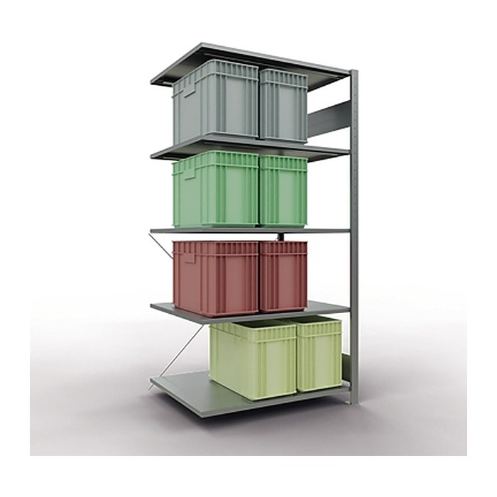 SCHULTE Anbau-Schwerlastregal MULTIplus 150 12585 silber 100,0 x 80,0 x 200,0 cm