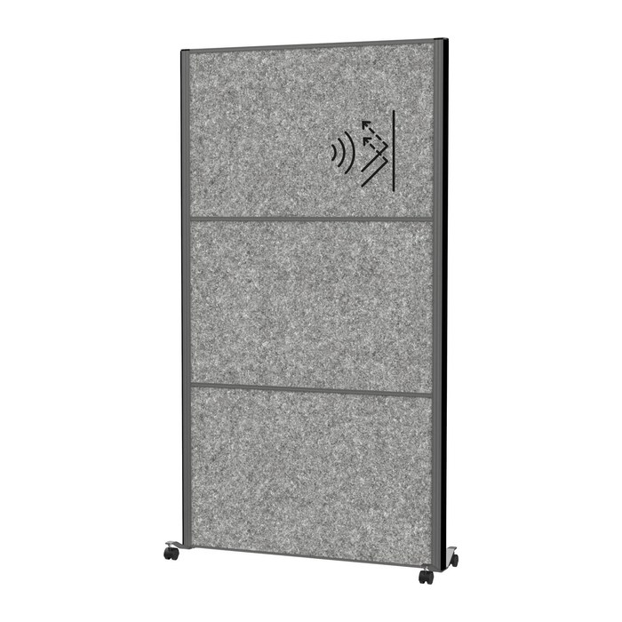 MAUL Akustik-Trennwand MAULconnecto 9601189, dunkelgrau 100,0 x 182,0 cm mit Rollen, 1 St.