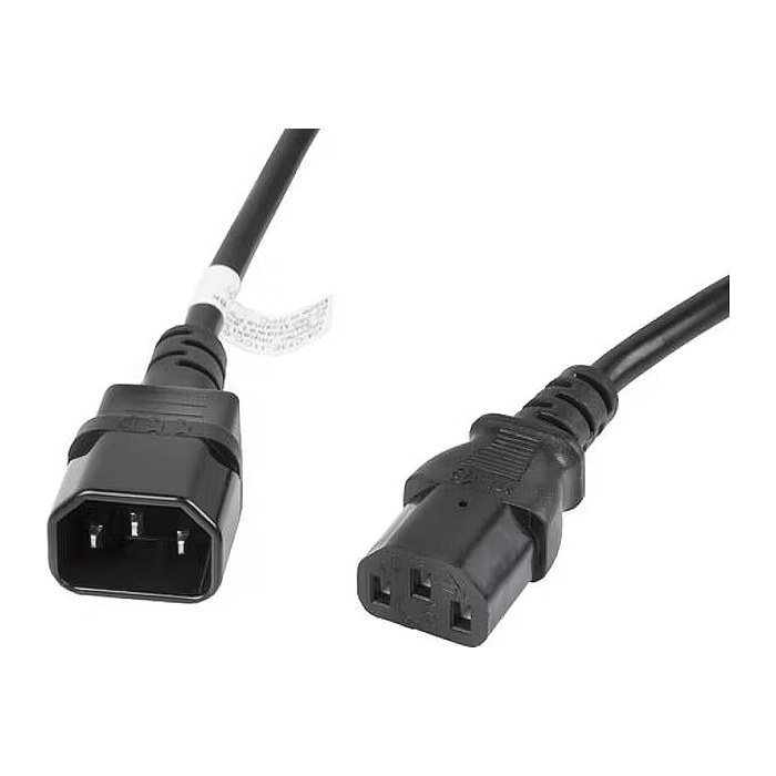 LANBERG Netzkabel-Verlängerung IEC 320 C13->C14 3,0m VDE sw