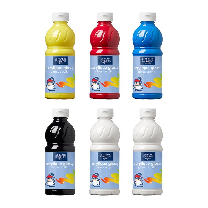 LEFRANC BOURGEOIS Acrylfarben farbsortiert 6x 500,0 ml, 6 St.