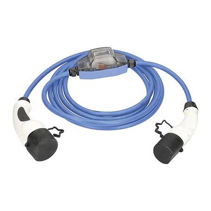 as-Schwabe MODE 3 mit ROCO Stromzähler Ladekabel für Elektroautos Typ 2 auf Typ 2 blau 230 V, 16 A, 3,6 KW, 5,0 m