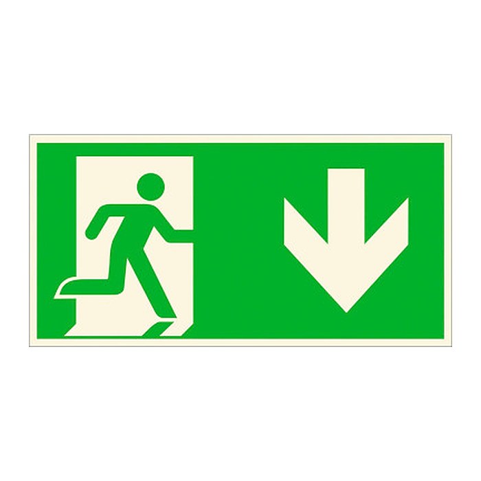 SafetyMarking® Rettungszeichen "Notausgang rechts, abwärts" rechteckig 30,0 x 15,0 cm, 1 St.