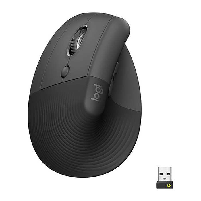 Logitech Lift Left Maus ergonomisch kabellos graphit