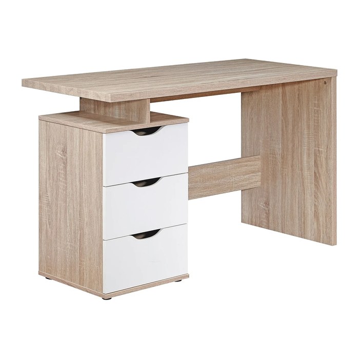 WOHNLING Schreibtisch sonoma-eiche rechteckig, C-Fuß-Gestell eiche 120,0 x 53,0 cm