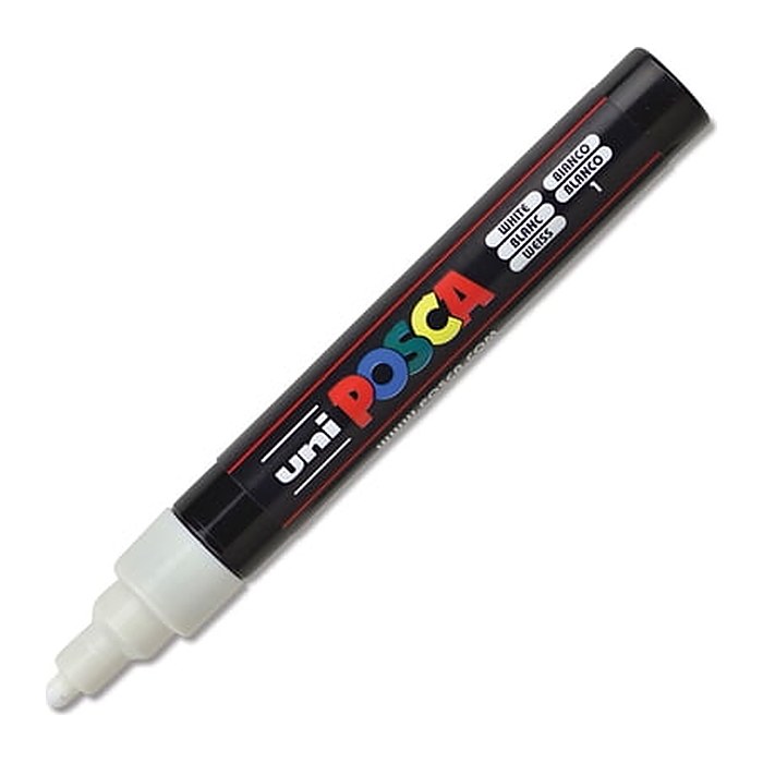 uni-ball POSCA PC-5M Acrylstift weiß 1,8 - 2,5 mm, 1 St.