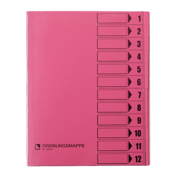 bene Ordnungsmappe 12 Fächer rosa, 1 St.