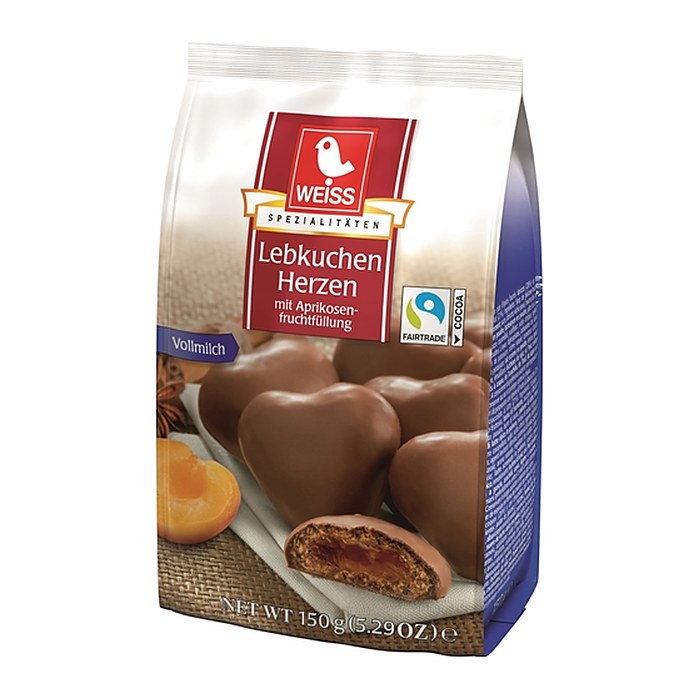 WEISS Lebkuchen Herzen 150,0 g, 1 St.