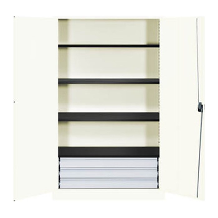 mauser Stahlschrank entero BFZ5 - 12 9010/9010 reinweiß 4 Fachböden 120,0 x 50,0 x 195,0 cm, aufgebaut, 1 St.