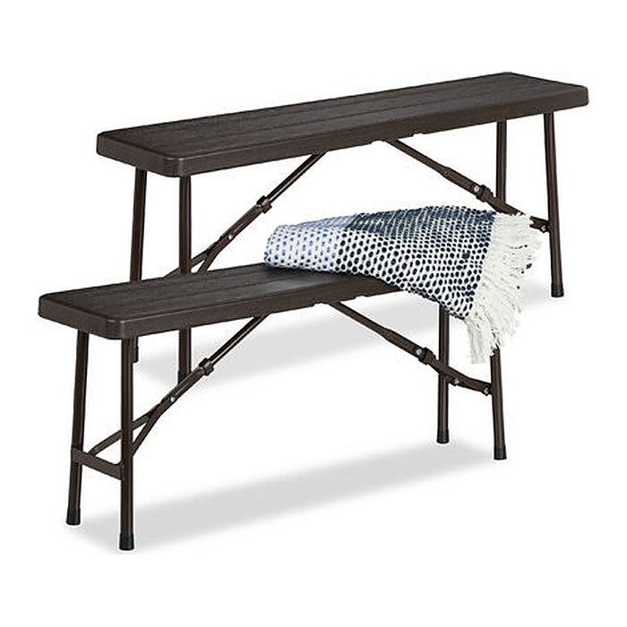 relaxdays Bierbänke 10035741_0 braun Kunststoff 100,0 cm, 2 St.