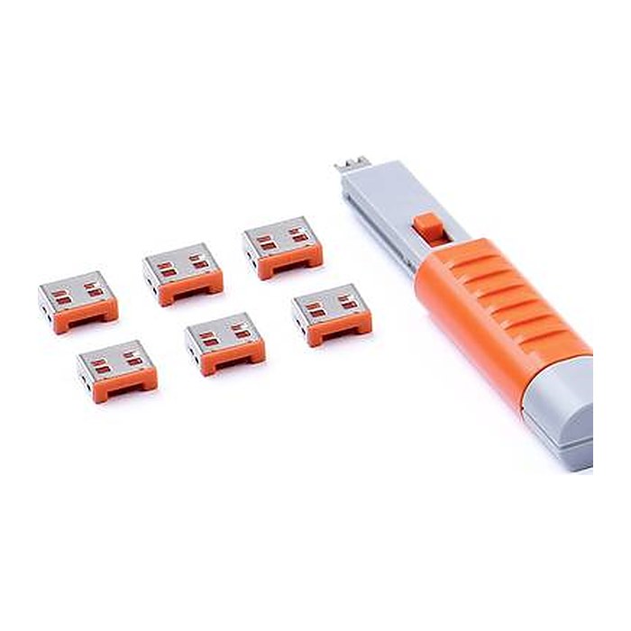 SmartKeeper Basic "USB-A Port" Blocker orange 6 Stk.+Key