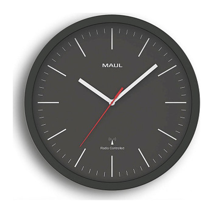 MAUL Funkwanduhr MAULjump schwarz Kunststoff, Ø 31,0 cm