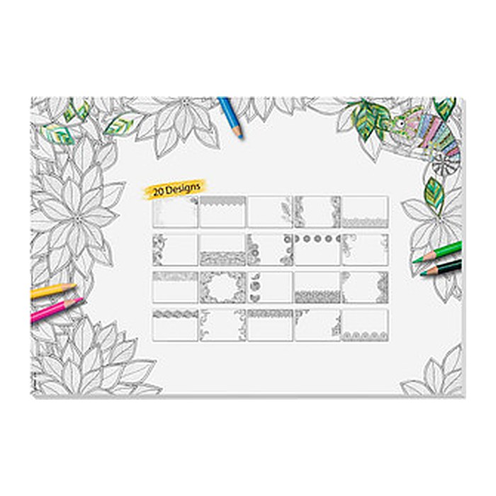 SIGEL Schreibtischunterlage Adult Coloring ohne Kalendarium weiß Papier 59,5 x 41,0 cm, 20 Blatt