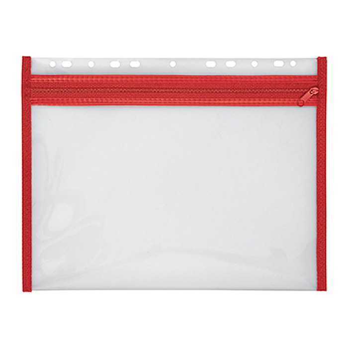 VELOFLEX Reißverschlussbeutel VELOBAG® DIN A4 transparent/rot 0,3 mm, 1 St.