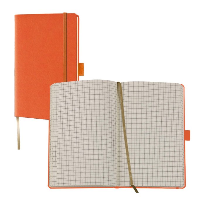 Lediberg Notizbuch Tucson ca. DIN A6 kariert, orange Hardcover 192 Seiten, 1 St.