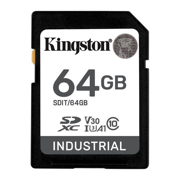SD Card 64GB Kingston SDXC Industrial -40C to 85C retail