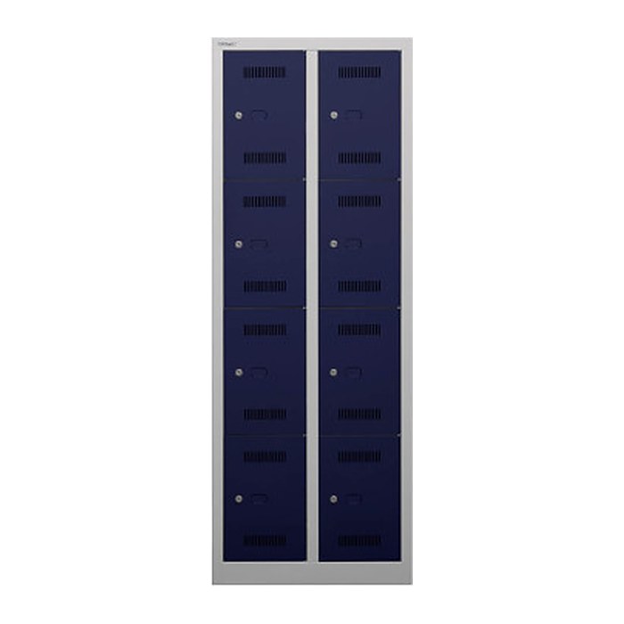BISLEY Schließfachschrank MonoBloc ML06D4 lichtgrau, oxfordblau ML06D4505, 8 Schließfächer 61,0 x 50,0 x 170,0 cm