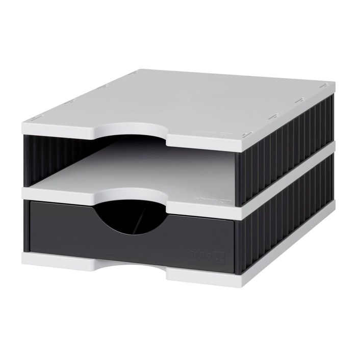 styro Schubladenbox uno schwarz 268-0102.9895S, DIN A4 mit 1 Schublade, 1 St.