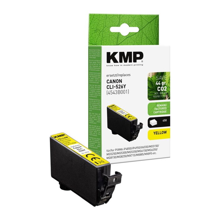 KMP gelb Druckerpatrone kompatibel zu Canon CLI-526 Y