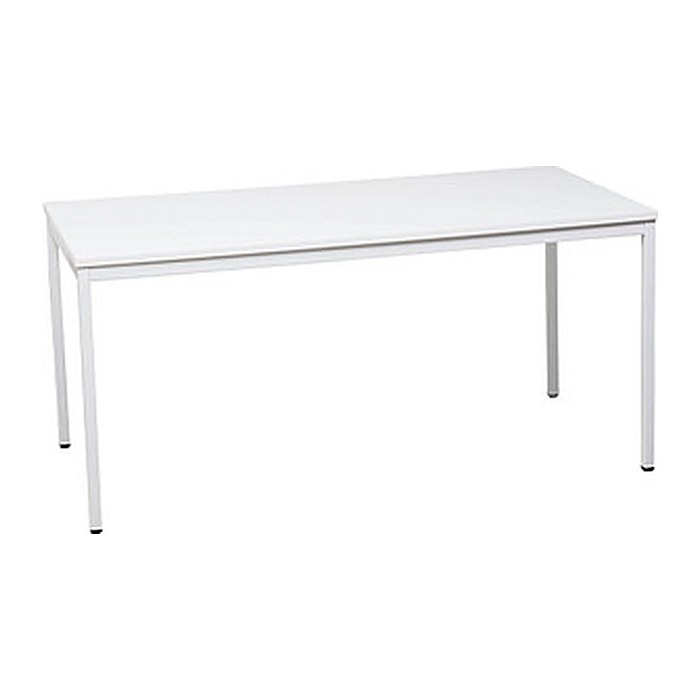 Gürkan Mehrzwecktisch weiß rechteckig, Vierkantrohr weiß, 160,0 x 80,0 x 75,0 cm