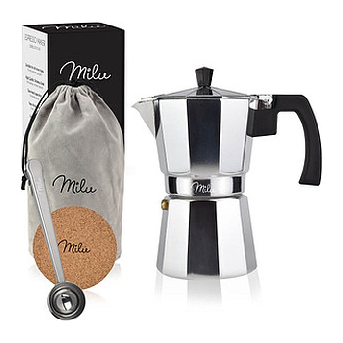 Milu Espressokocher silber, 6 Tassen