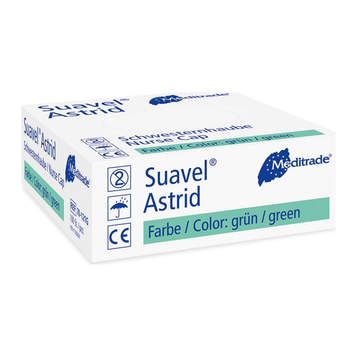 Meditrade® unisex Baretthauben Suavel® Astrid grün Größe L 100 St.