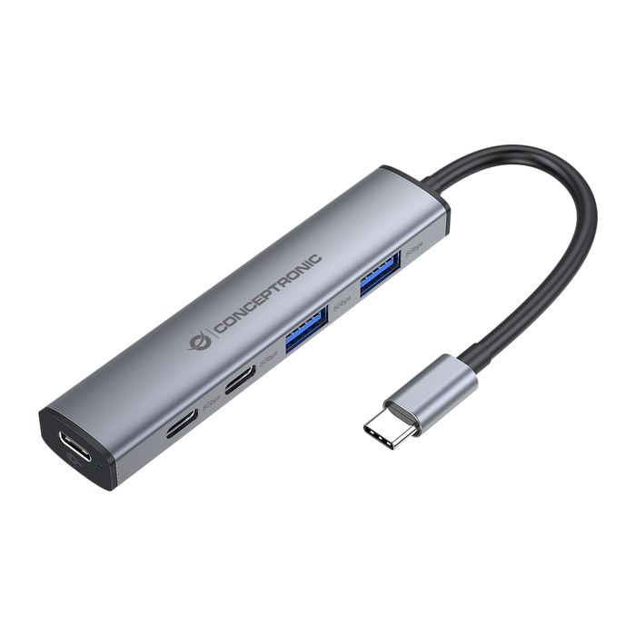 CONCEPTRONIC 4-1 Dock USB-C->2xUSB-C/2xUSB-A/100WPD gr