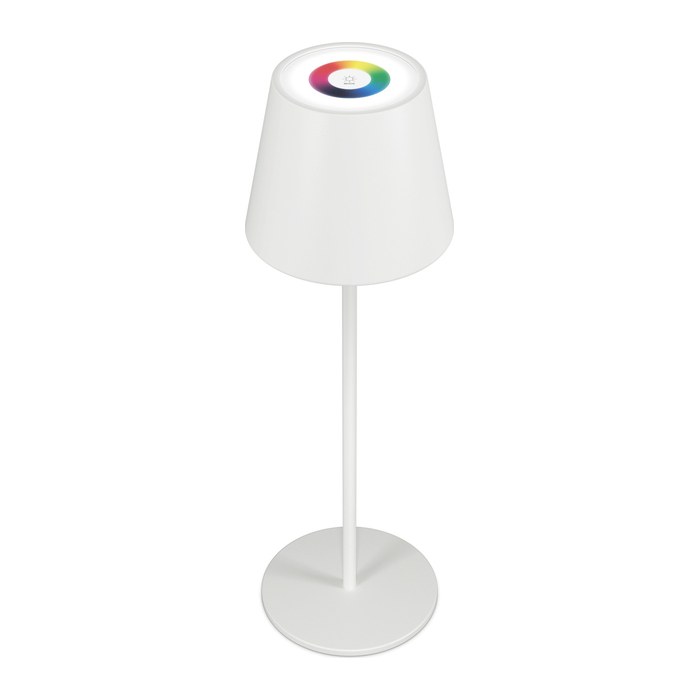 RealPower LED-RGB Tischlampe dimmbar mit Akku,weiss