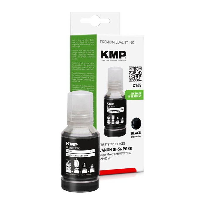 KMP Patrone Canon Maxify GI56PGBK black 6000 Seiten C148 kompatibel