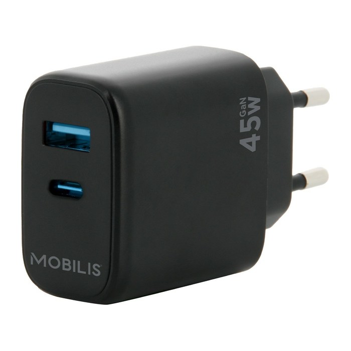 Mobilis Wall Charger 45W - 1 USB A + 1 USB C - GaN