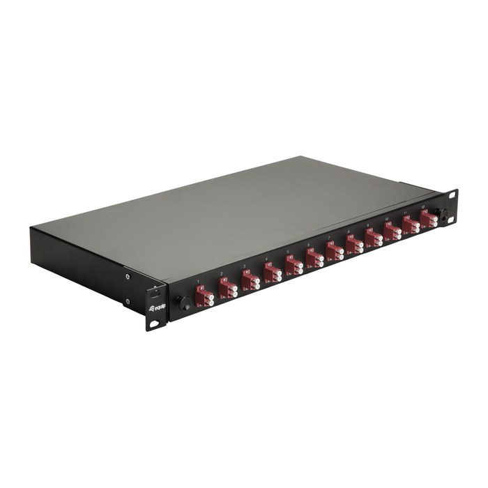 Equip LWL-Spleißkasten 12-Port LC-Duplex OM4 1U komplett sw