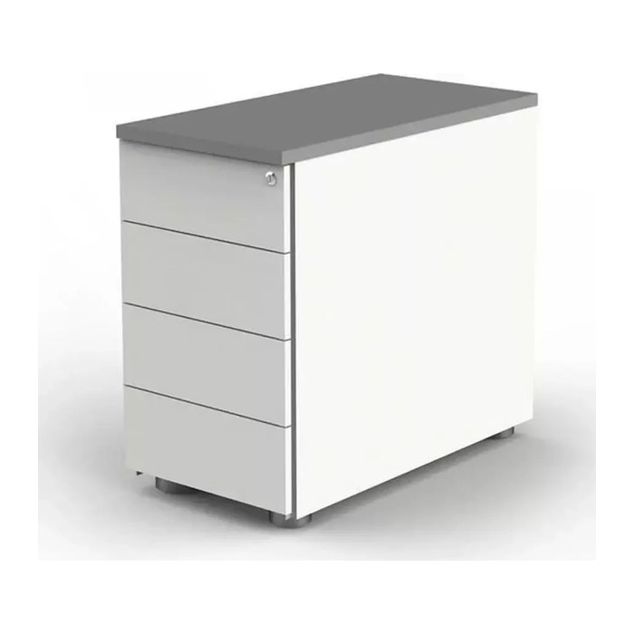 Kerkmann Move Standcontainer weiß, grafit 4 Auszüge ohne-Muldengriff weiß 42,0 x 80,0 x 72,0 - 76,0 cm