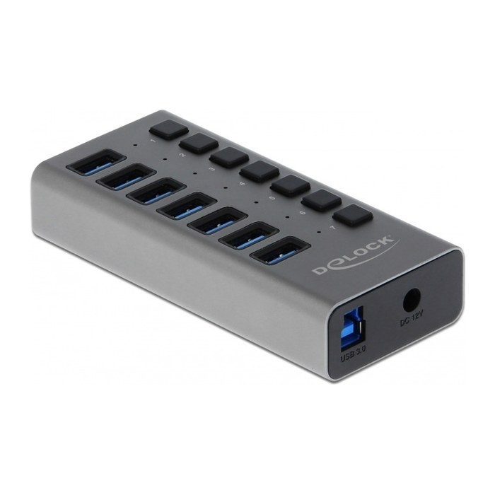 DeLOCK USB-Hub 7-fach grau