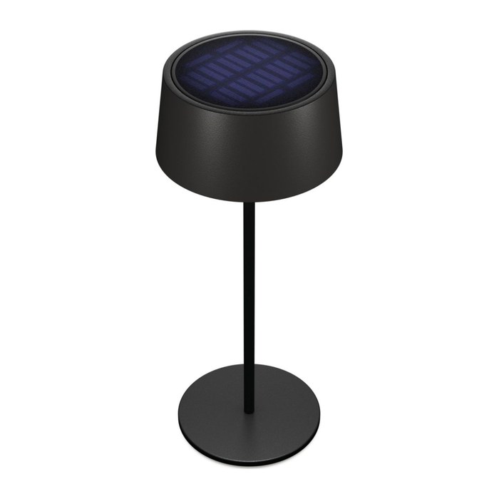 RealPower LED-Solar Tischlampe dimmbar mit Akku,schwarz
