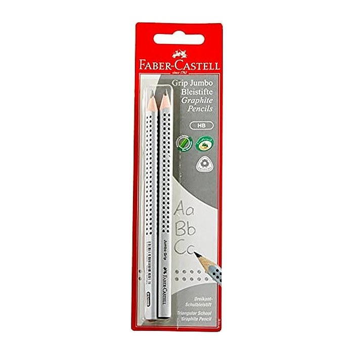 FABER-CASTELL Bleistift Jumbo Grip HB 2er Blisterkarte