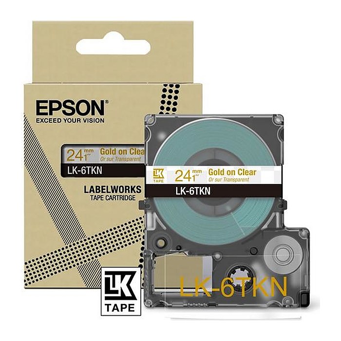 EPSON Schriftband LK LK-6TKN C53S672098, 24 mm, gold auf transparent, 1 St.