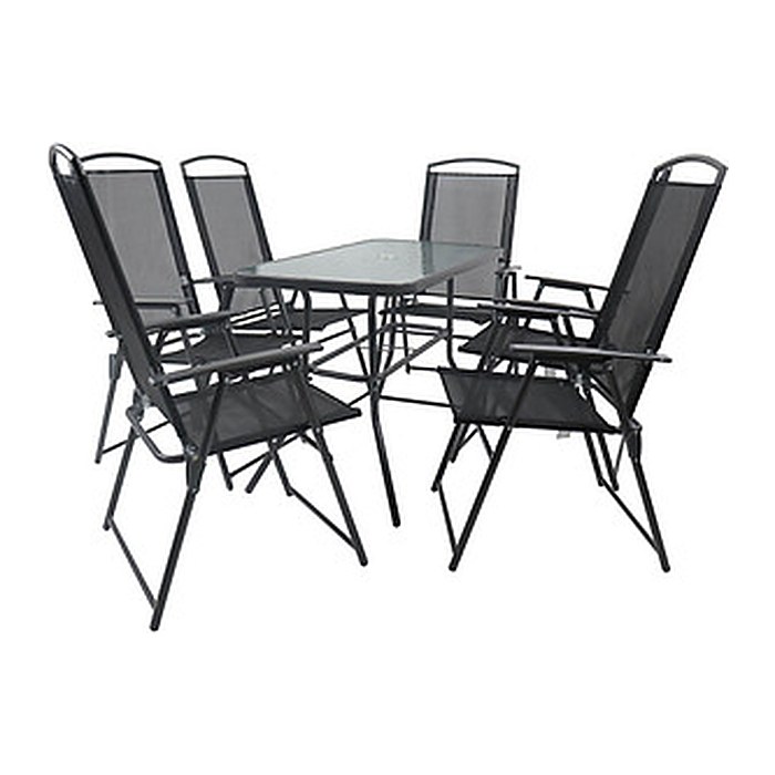 VCM my garden Sitzgruppe anthrazit Textilene, Metall, 7-teilig