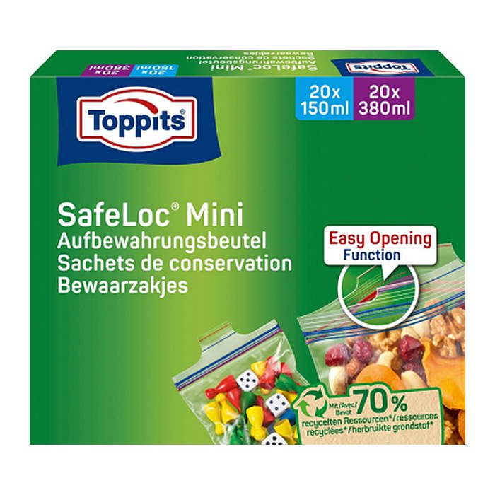 Toppits Gefrierbeutel SafeLoc Mini, 40 St.