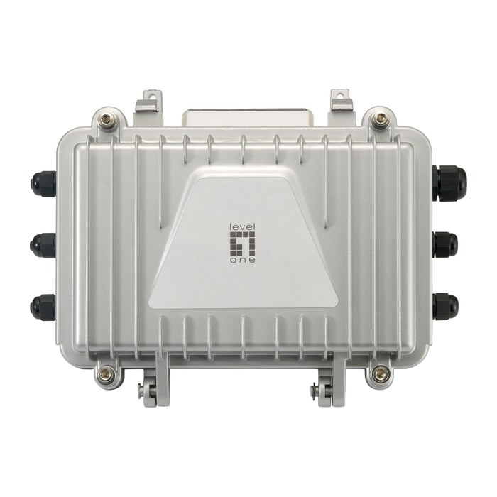 LevelOne PoE Extender Hybrid 4xRJ45 PoE MM LC 2km grau