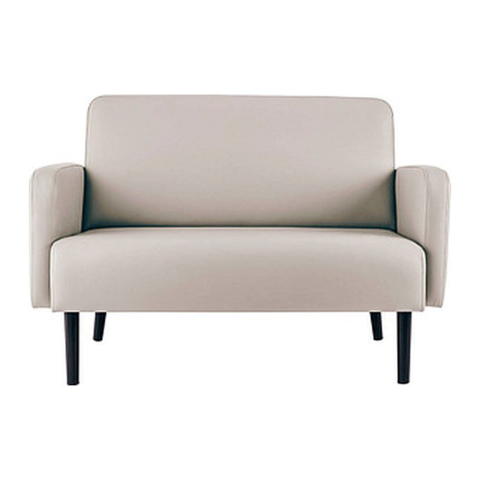 meet powered by PAPERFLOW 2-Sitzer Sofa LISBOA weiß schwarz Kunstleder 124,0 x 81,5 x 83,0 cm, 1 St.
