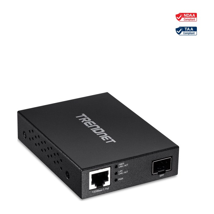 TRENDnet Medienkonverter SFP->1000BASE-T PoE Eingang