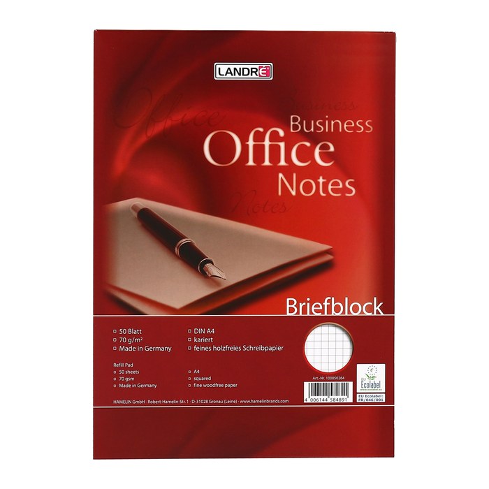 LANDRE Briefblock Office A4 50 Blatt Lineatur 22