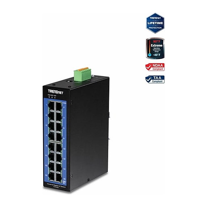 TRENDnet Industrial Switch 16-Port Gbit L2 Manag. DIN-Rail