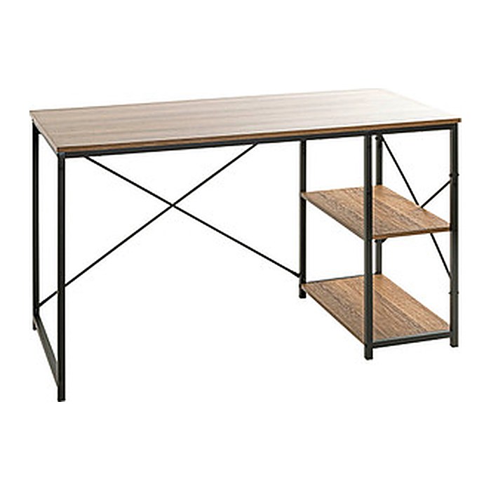 HAKU Möbel Schreibtisch schwarz, eiche rechteckig, Wangen-Gestell schwarz 120,0 x 60,0 cm