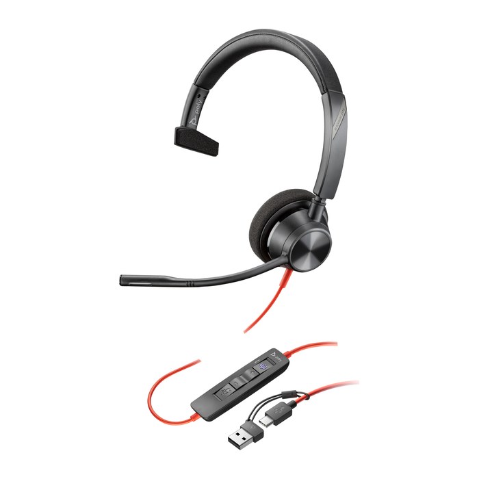 poly Blackwire 3310 Teams USB-Headset schwarz