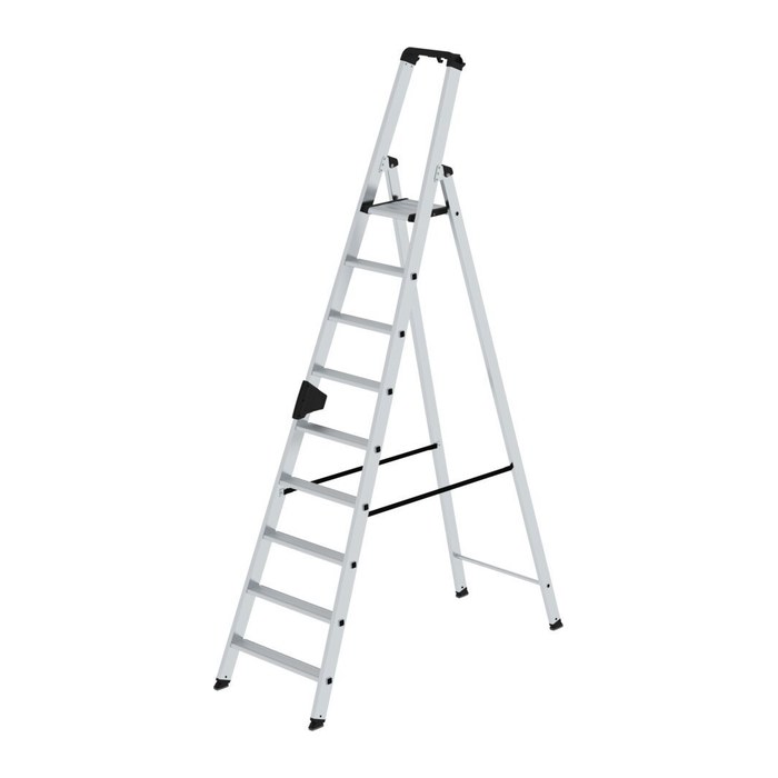 MUNK Stehleiter einseitig 40109 silber 9 Stufen, H: 275,0 cm