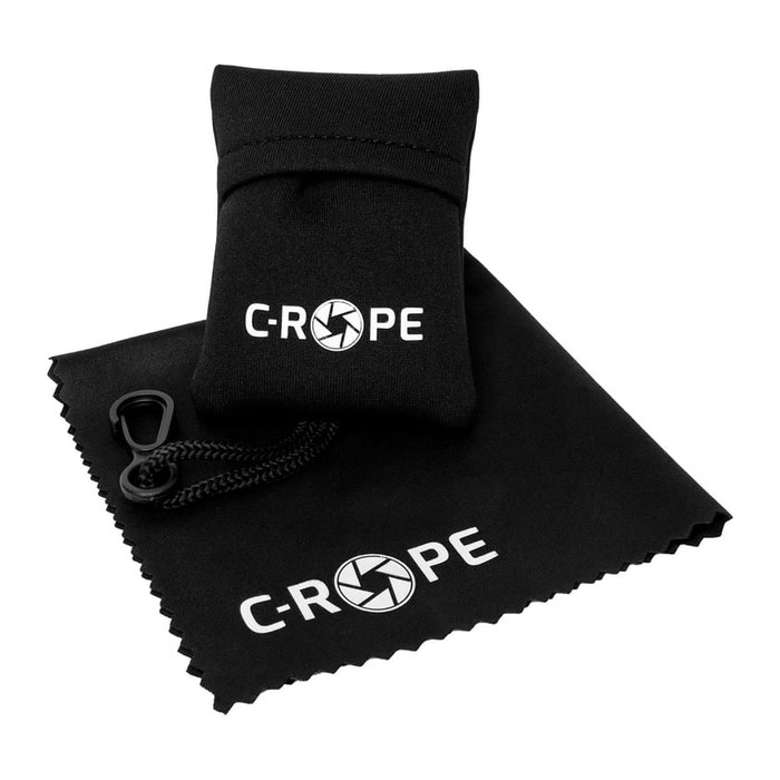 C-ROPE Mikrofasertuch mit Neoprenbeutel in Schwarz retail