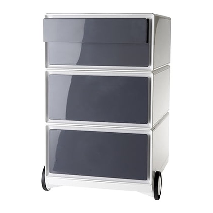 PAPERFLOW easyBox Rollcontainer weiß, grau 4 Auszüge 39,0 x 43,6 x 64,2 cm