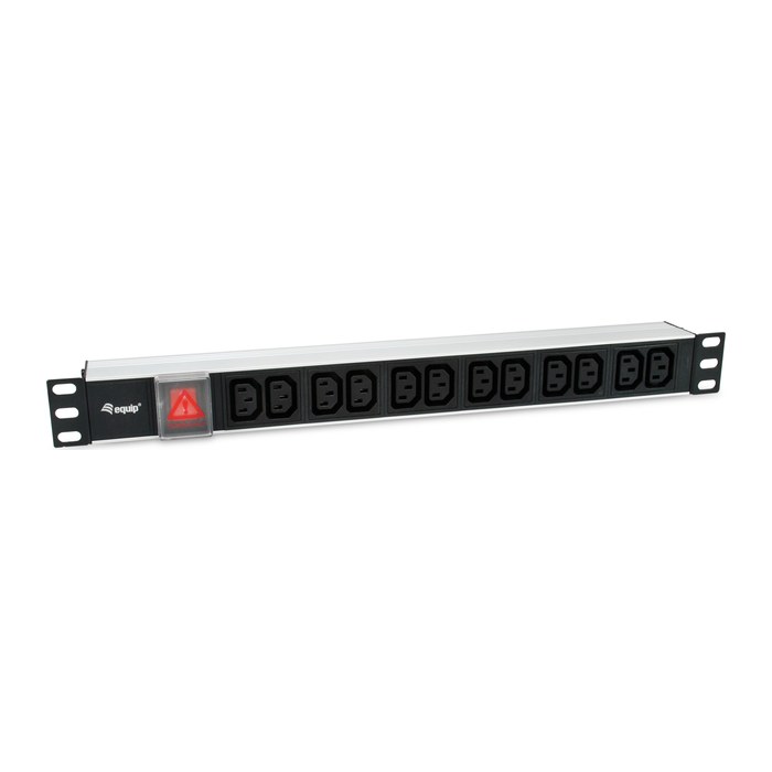Equip 19" Steckdosenleiste 12xIEC 60320 C13+Switch sw. Alu.