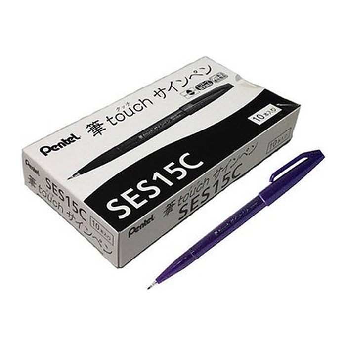 Pentel SES15C-C Brush-Pen blau, 1 St.
